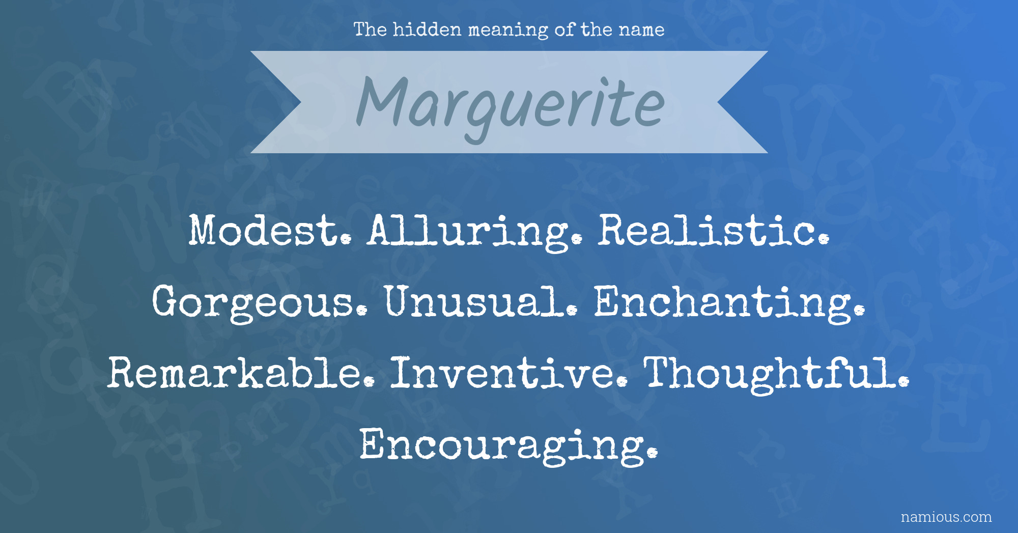 The hidden meaning of the name Marguerite