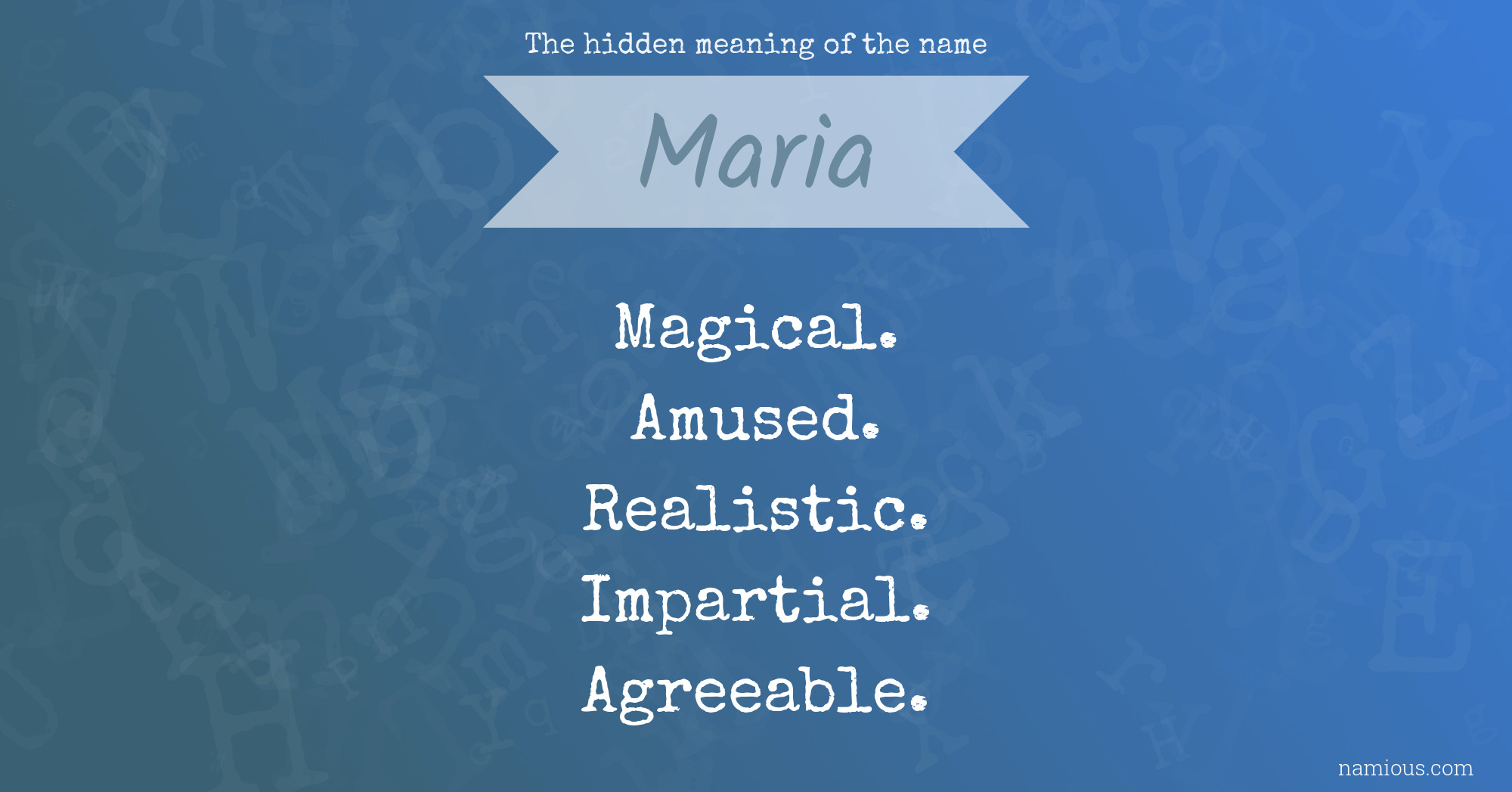 The hidden meaning of the name Maria