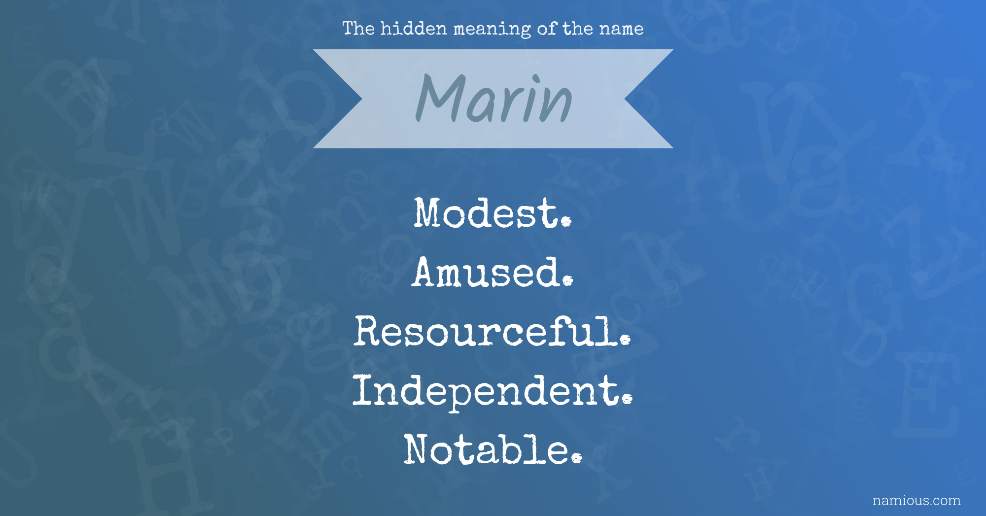 The hidden meaning of the name Marin