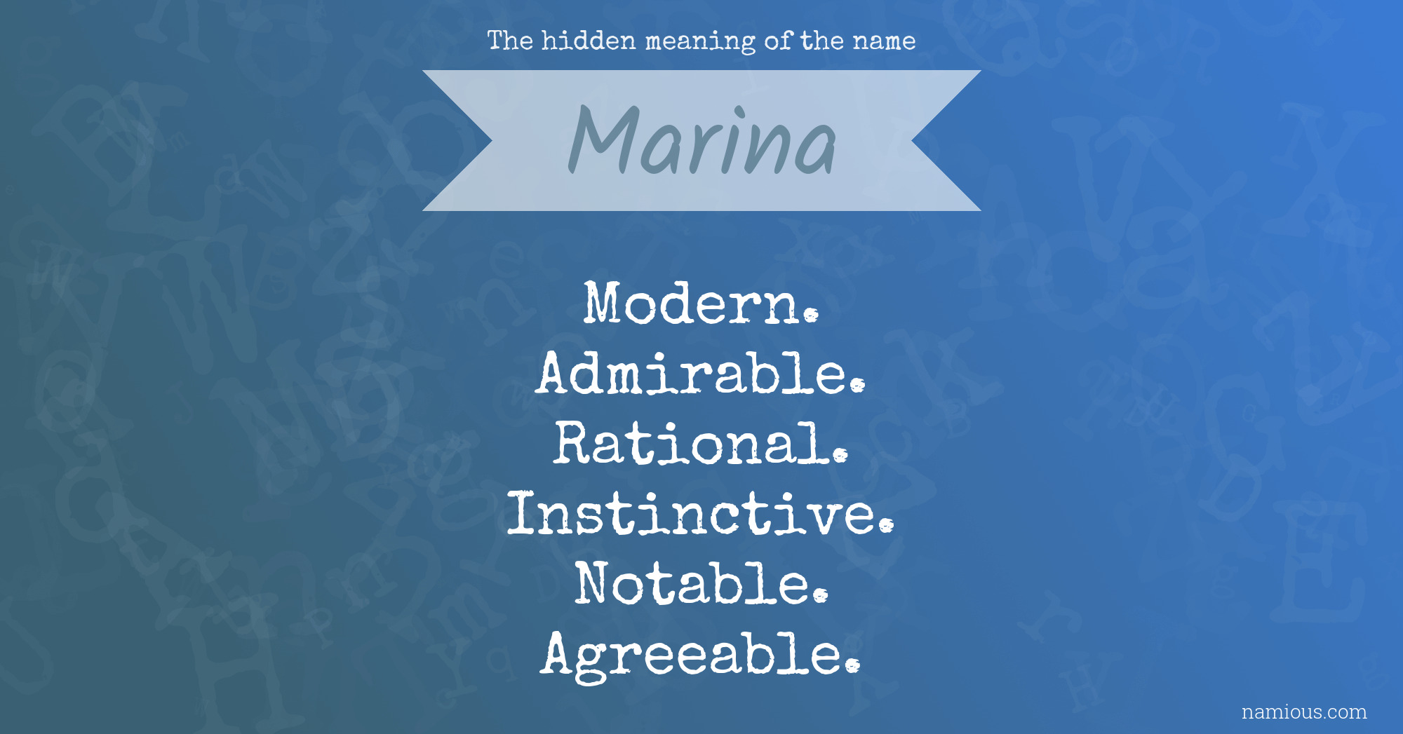 The hidden meaning of the name Marina