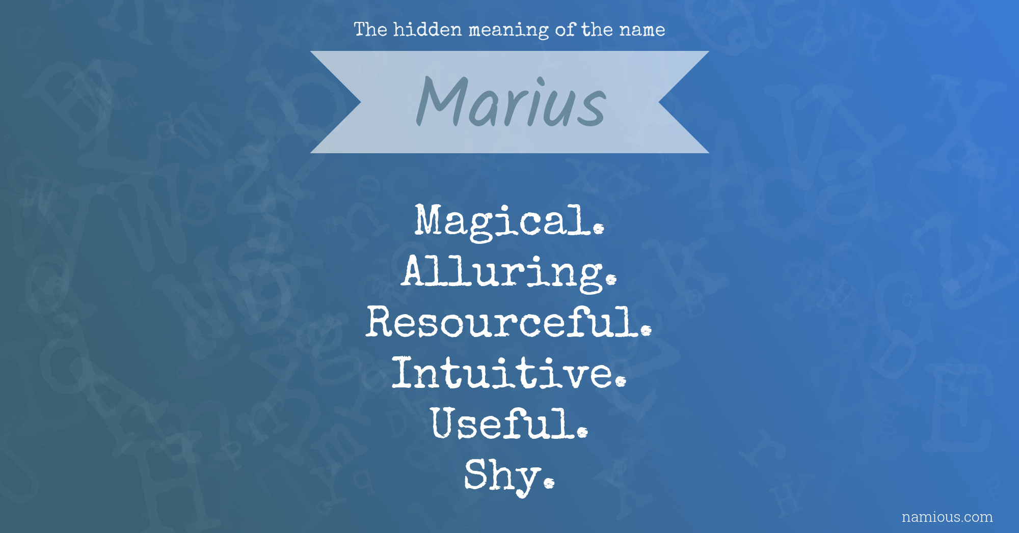 The hidden meaning of the name Marius