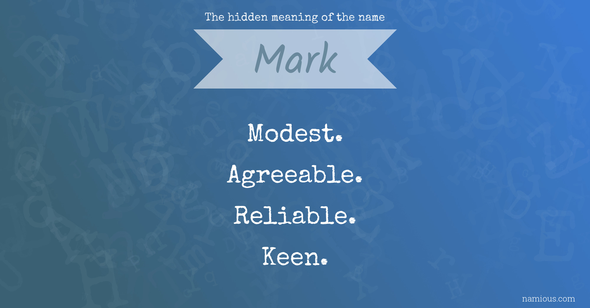 The hidden meaning of the name Mark
