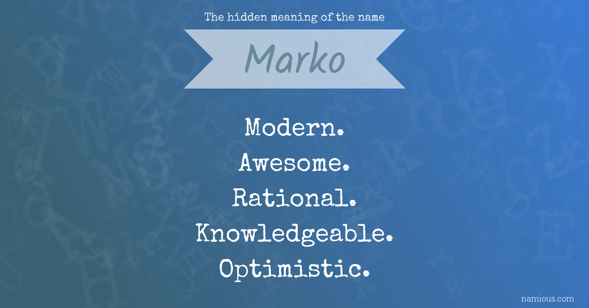The hidden meaning of the name Marko