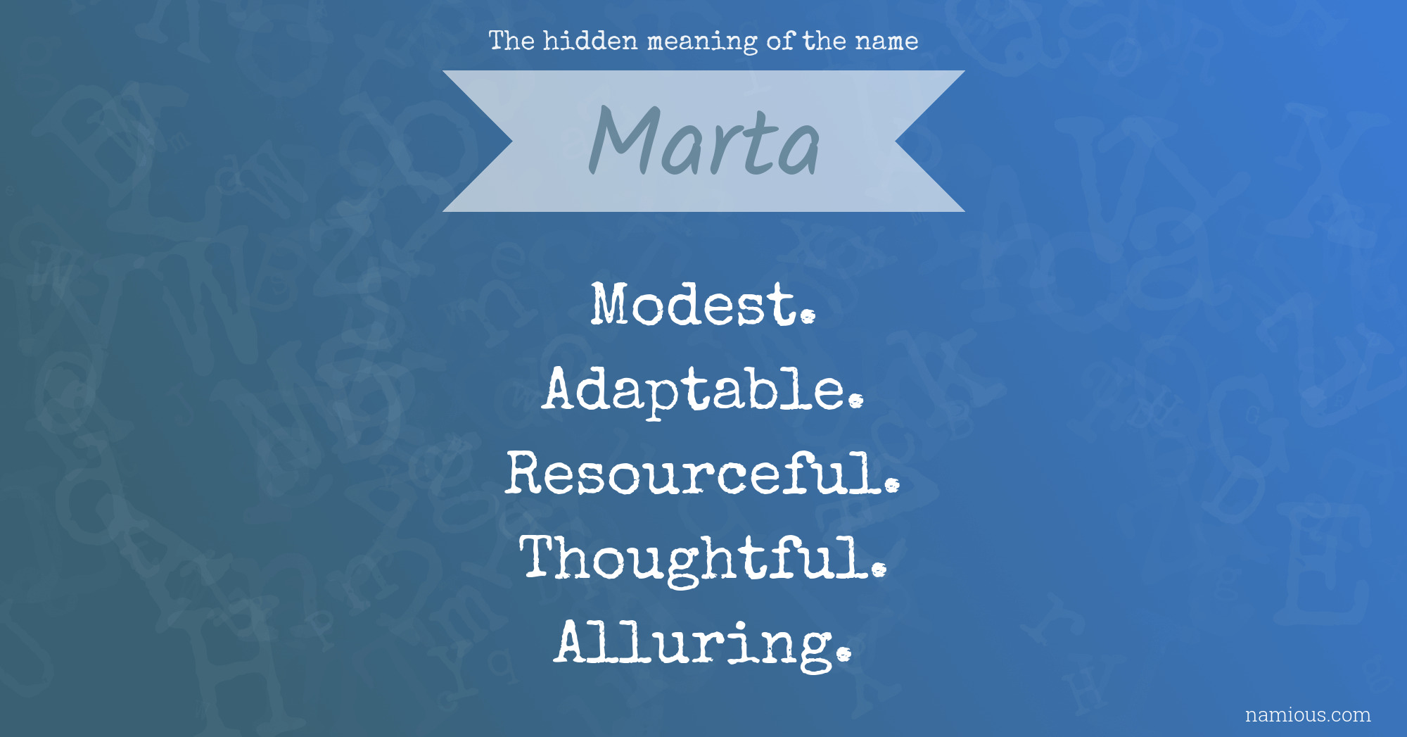The hidden meaning of the name Marta