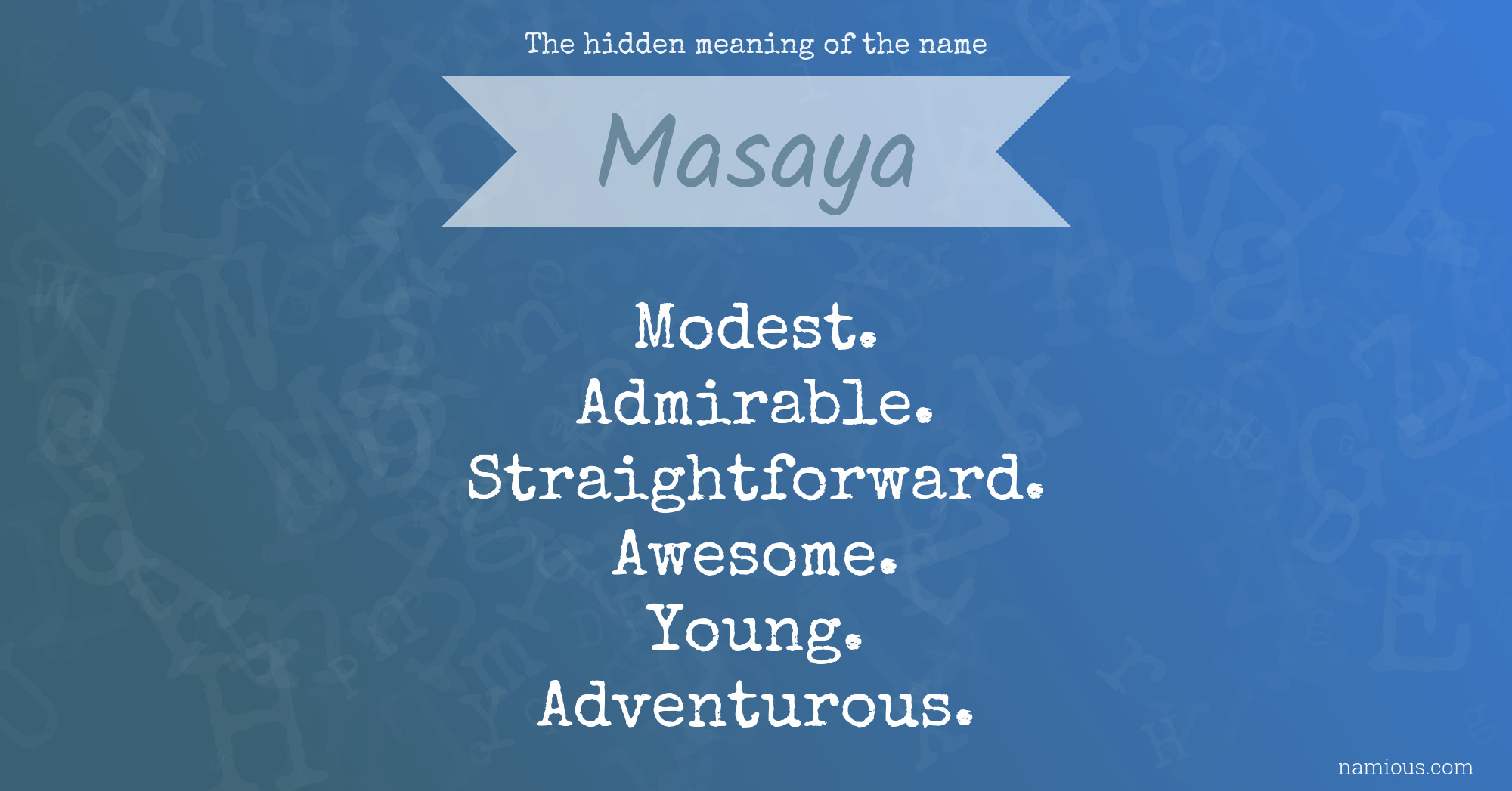 The hidden meaning of the name Masaya