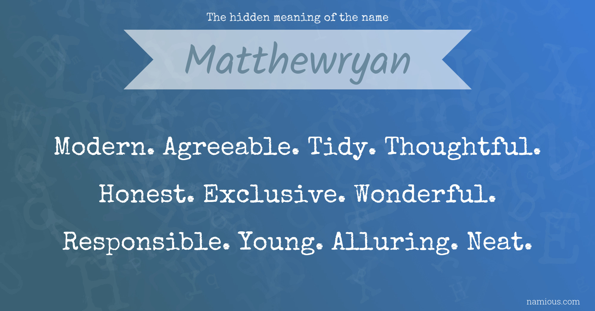 The hidden meaning of the name Matthewryan