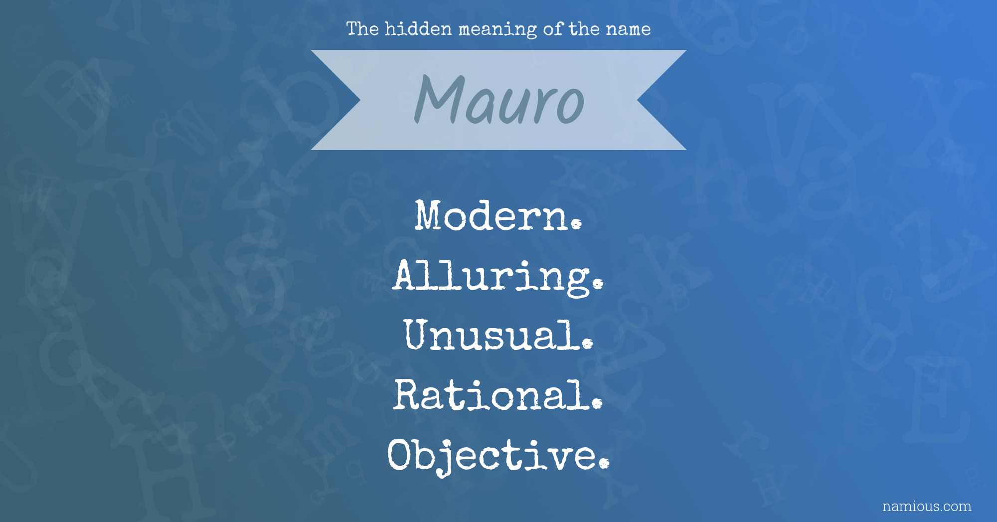 The hidden meaning of the name Mauro