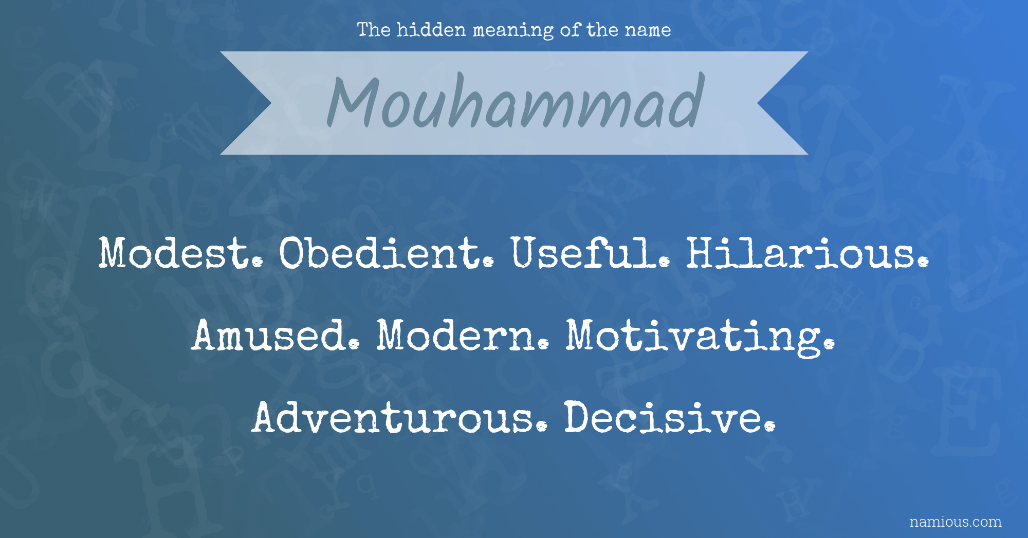 The hidden meaning of the name Mouhammad