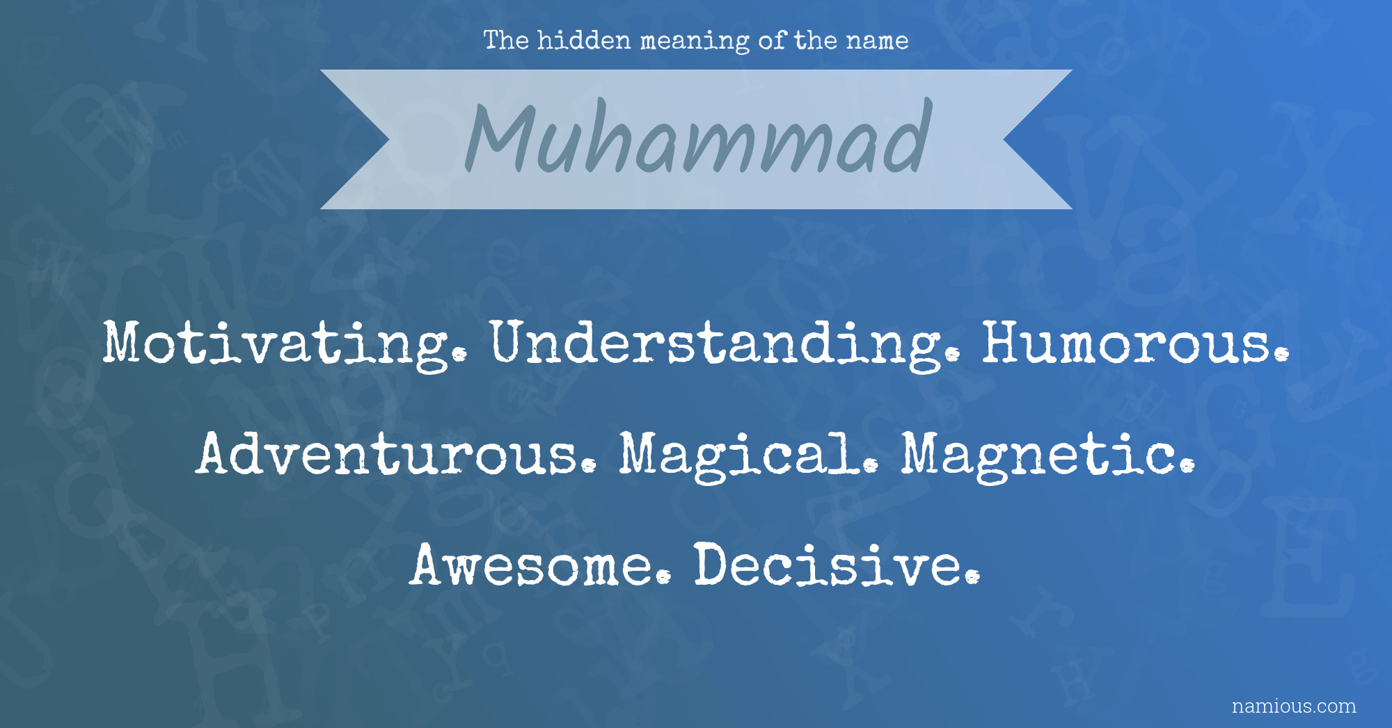 The hidden meaning of the name Muhammad