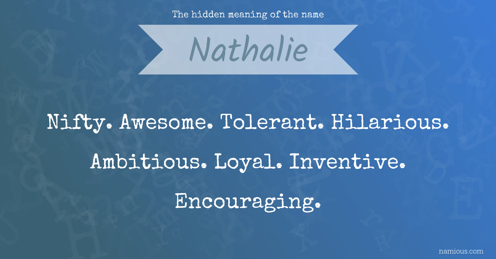 The hidden meaning of the name Nathalie