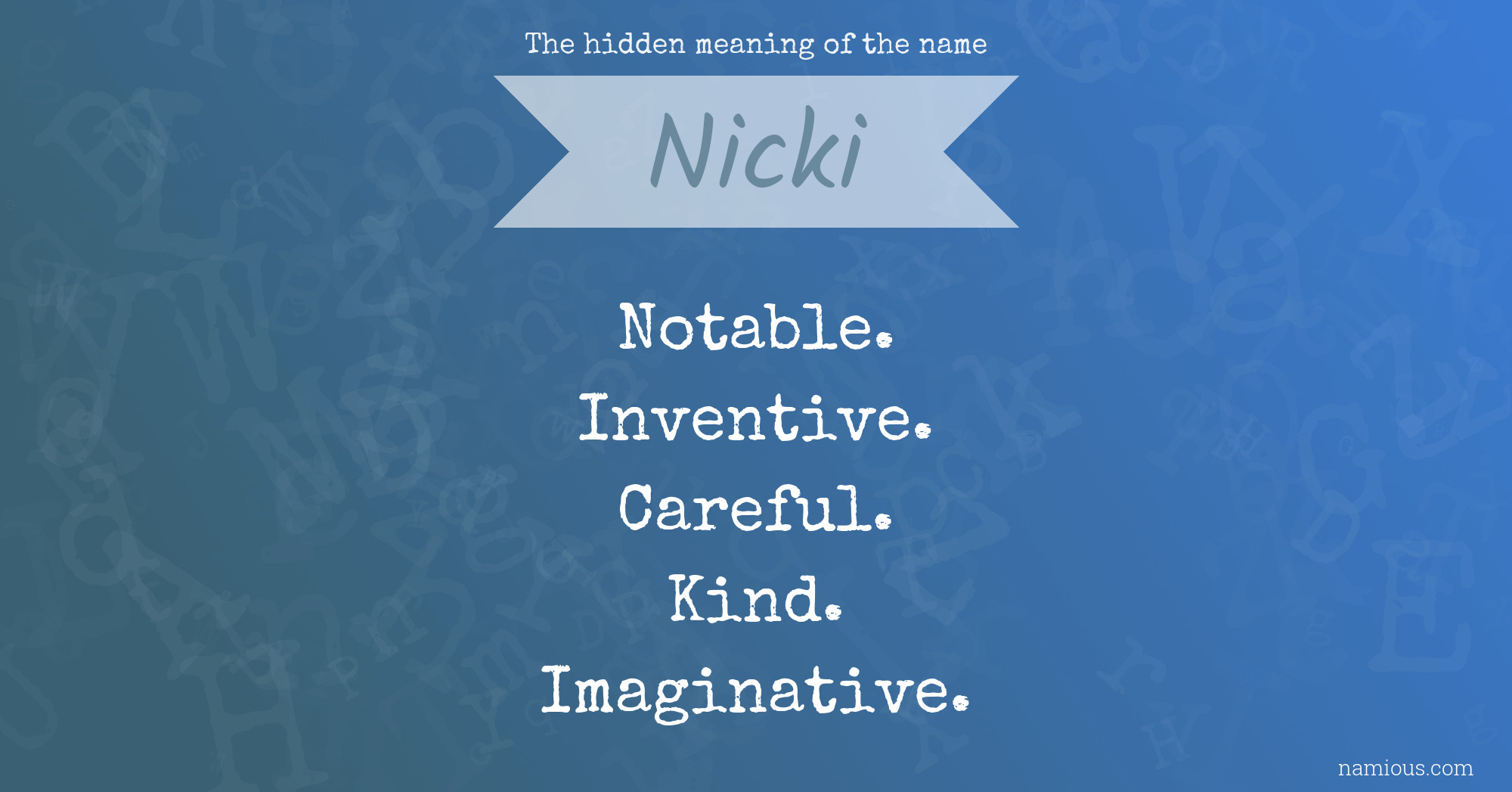 The hidden meaning of the name Nicki