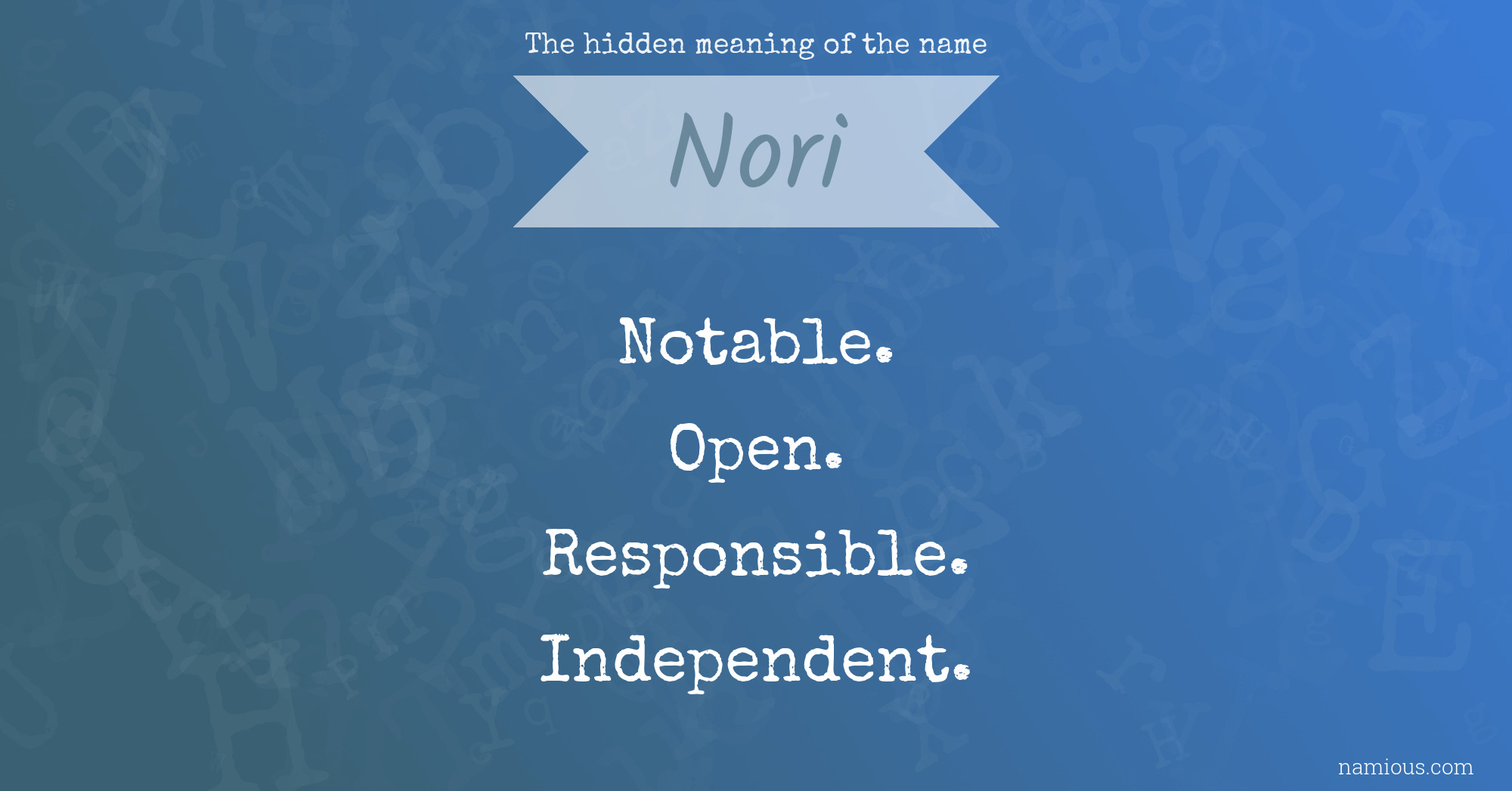 The hidden meaning of the name Nori