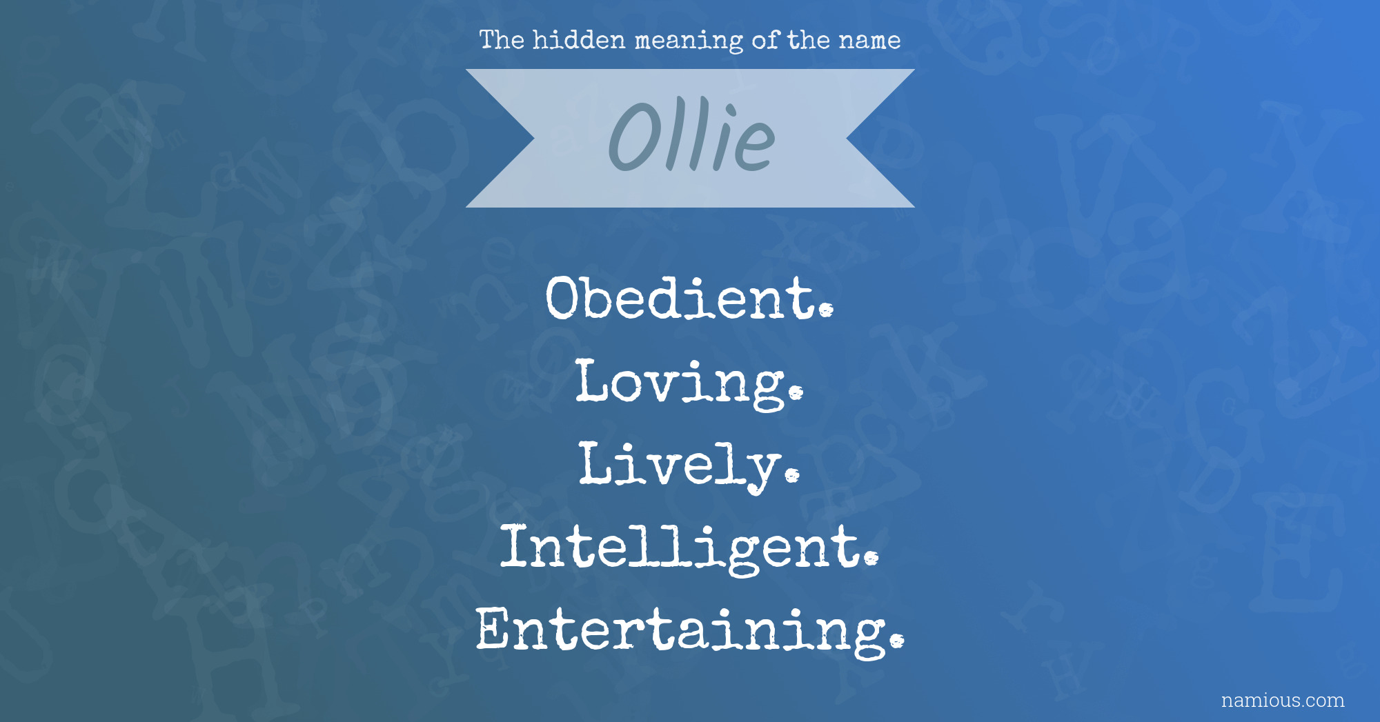 The hidden meaning of the name Ollie