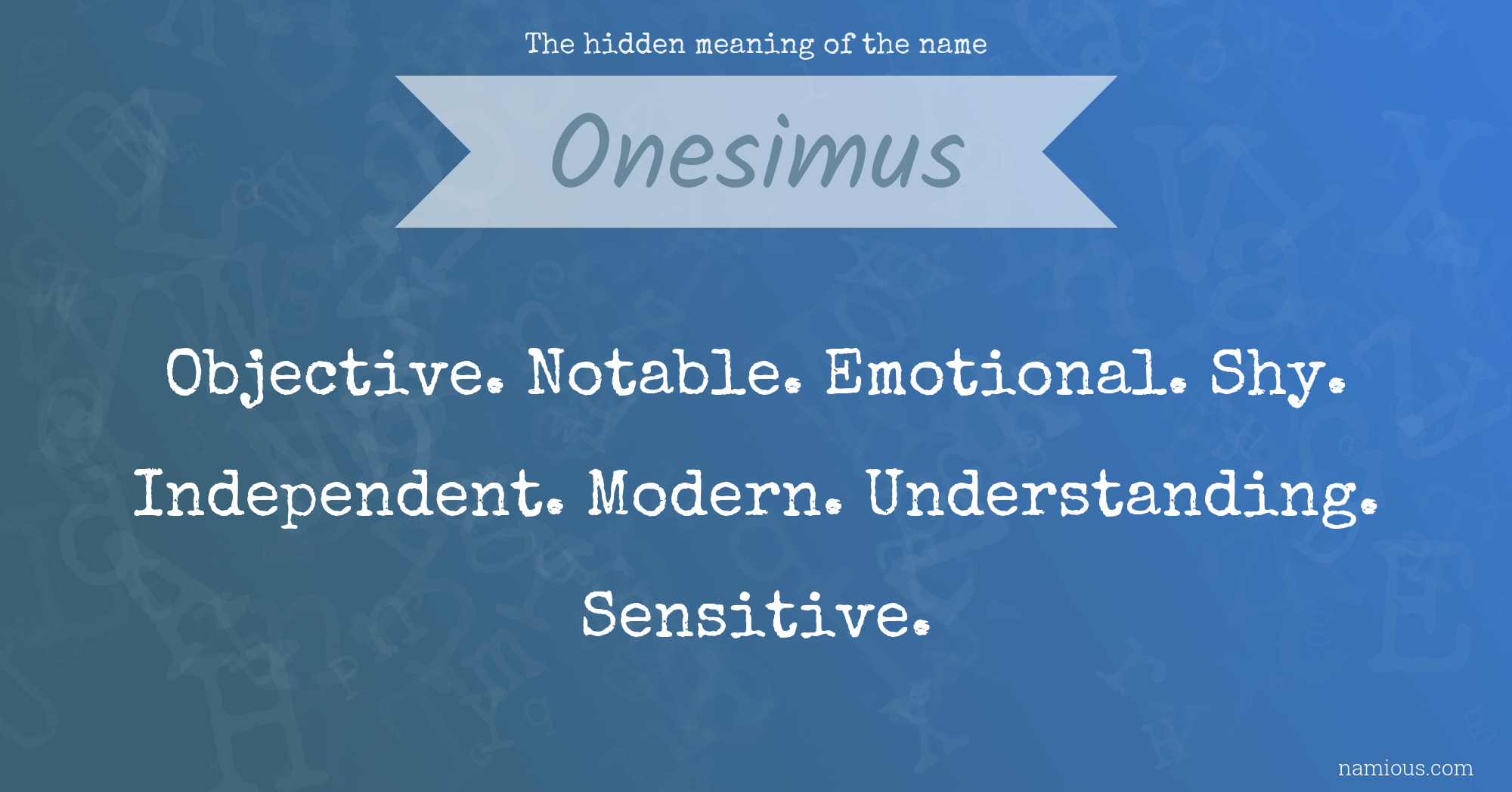 The hidden meaning of the name Onesimus