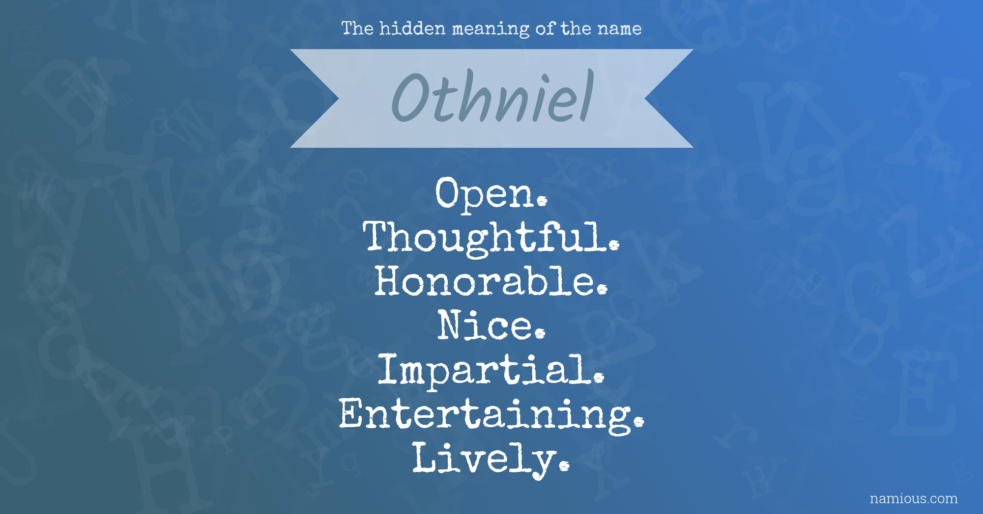 The hidden meaning of the name Othniel