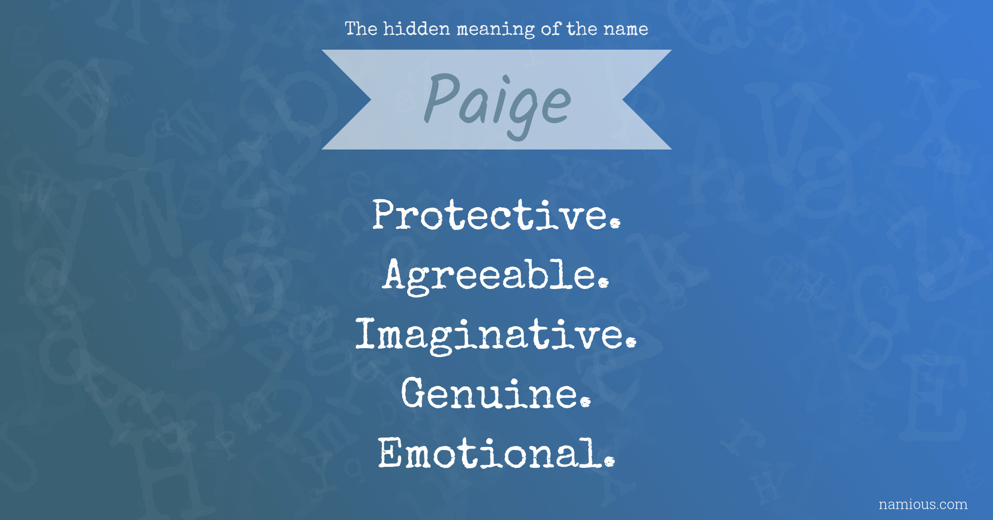 The hidden meaning of the name Paige