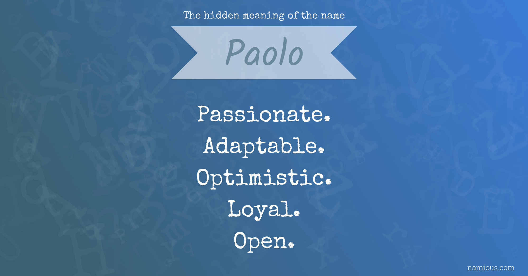 The hidden meaning of the name Paolo