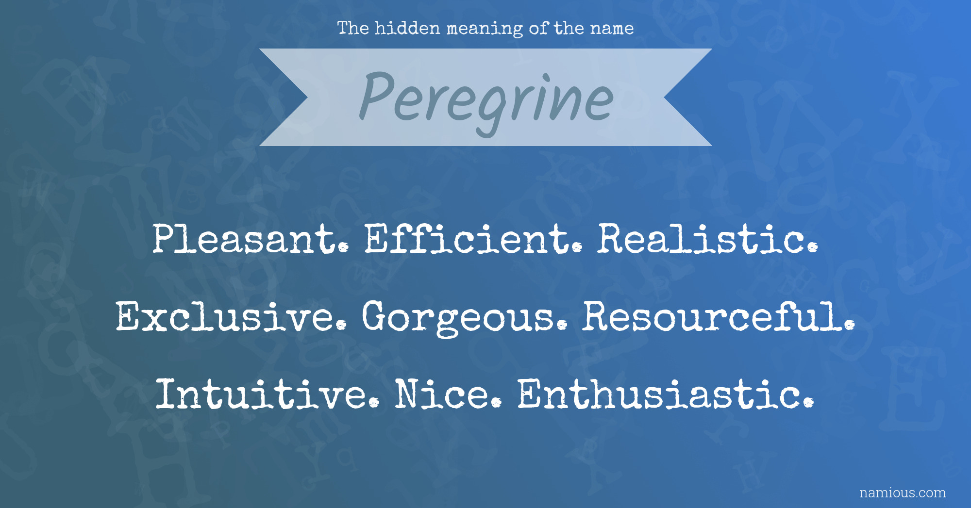 The hidden meaning of the name Peregrine