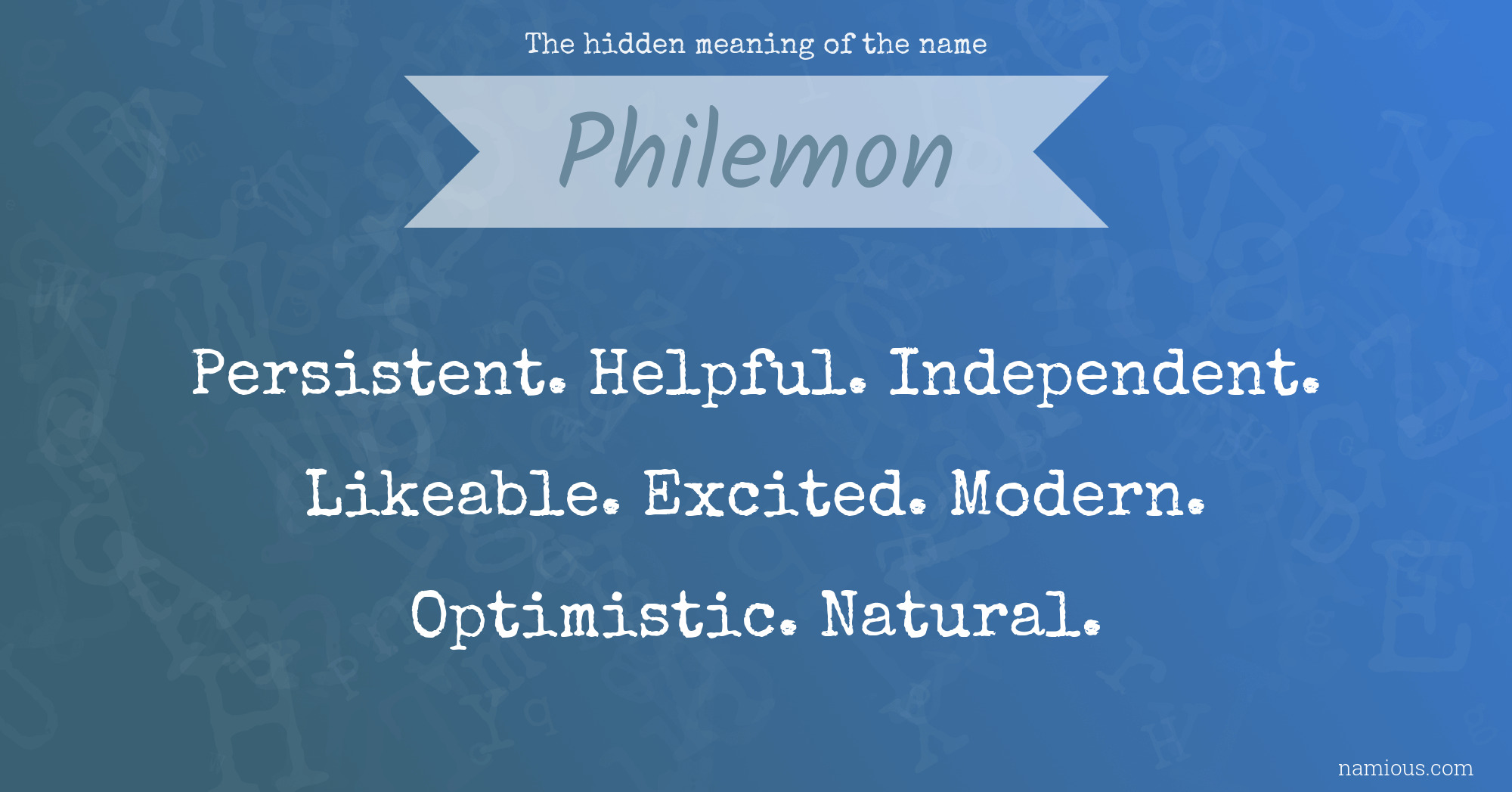 The hidden meaning of the name Philemon