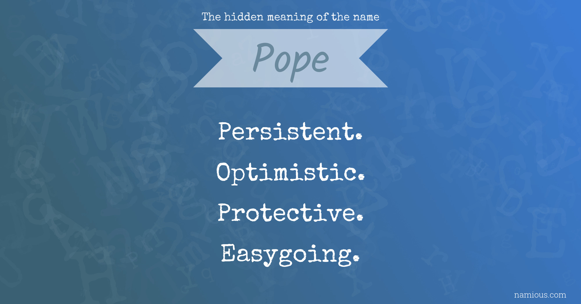 The hidden meaning of the name Pope