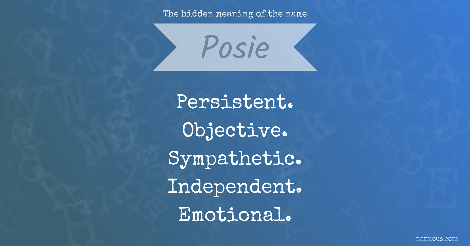The hidden meaning of the name Posie