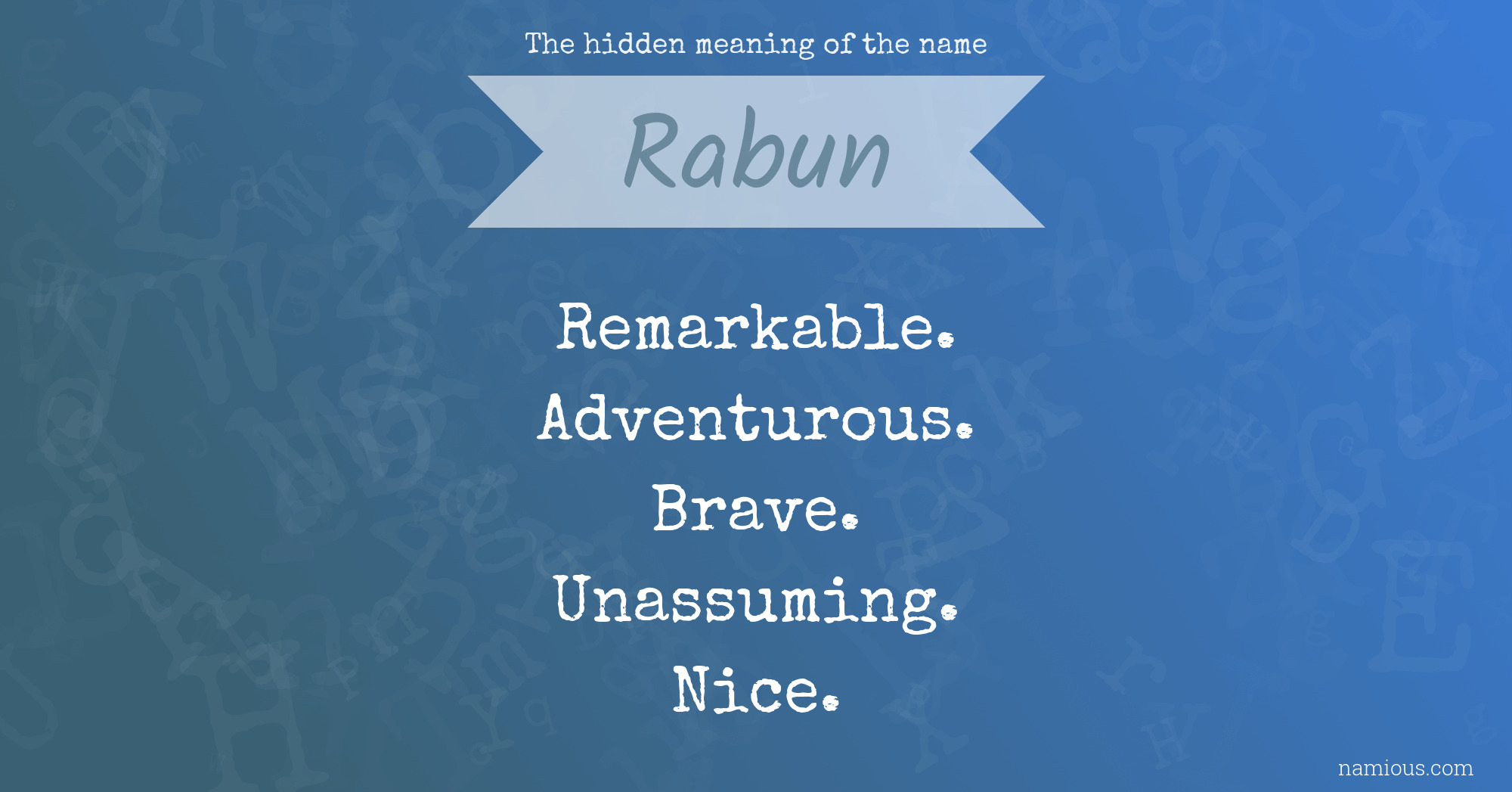The hidden meaning of the name Rabun