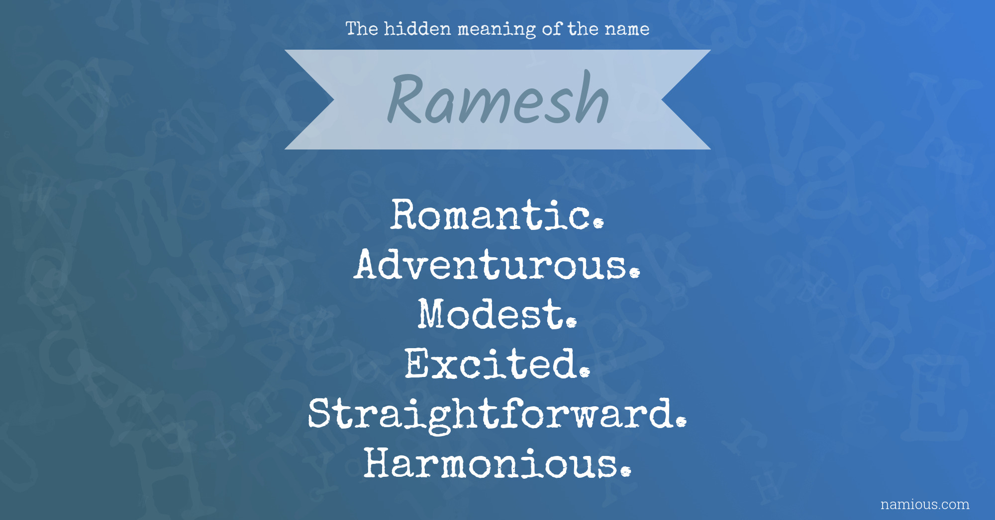 The hidden meaning of the name Ramesh