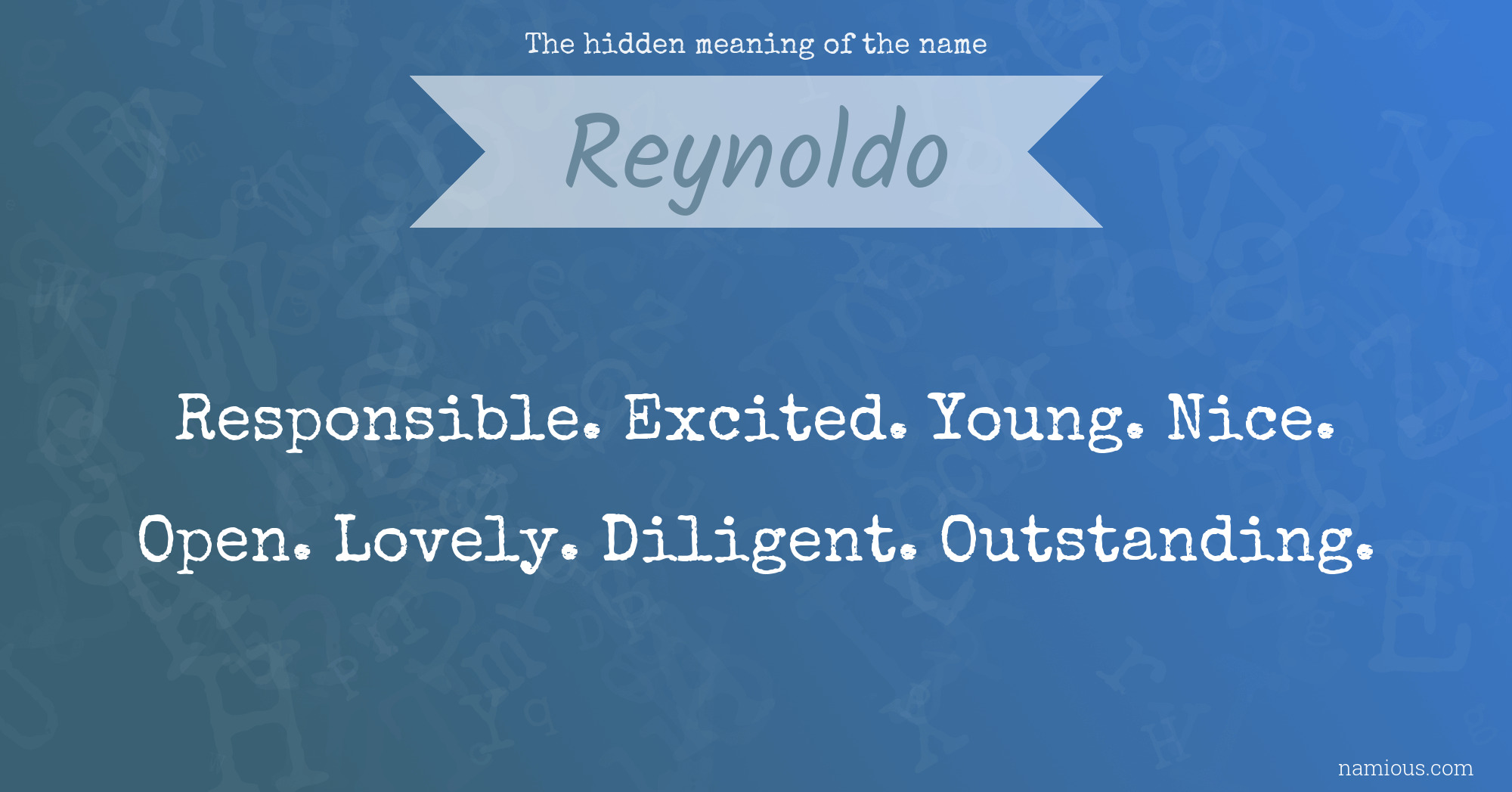The hidden meaning of the name Reynoldo