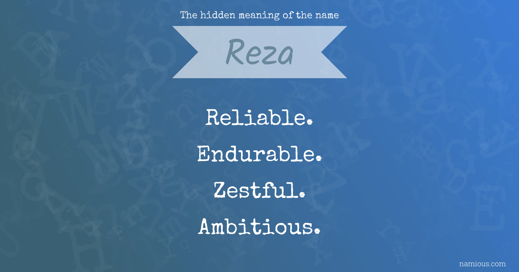 The hidden meaning of the name Reza