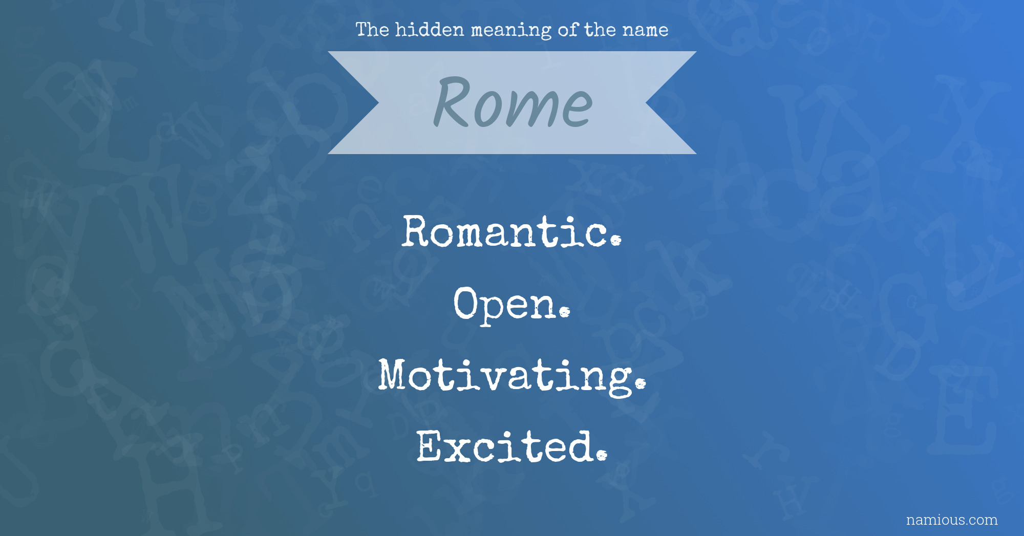 The hidden meaning of the name Rome