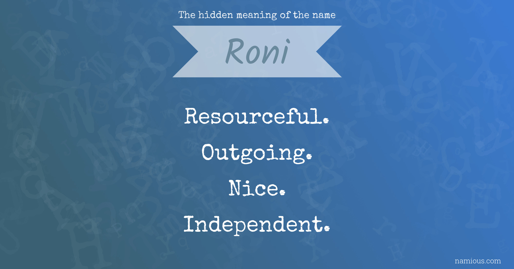The hidden meaning of the name Roni