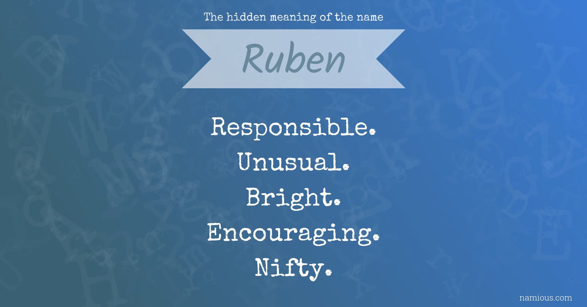The hidden meaning of the name Ruben