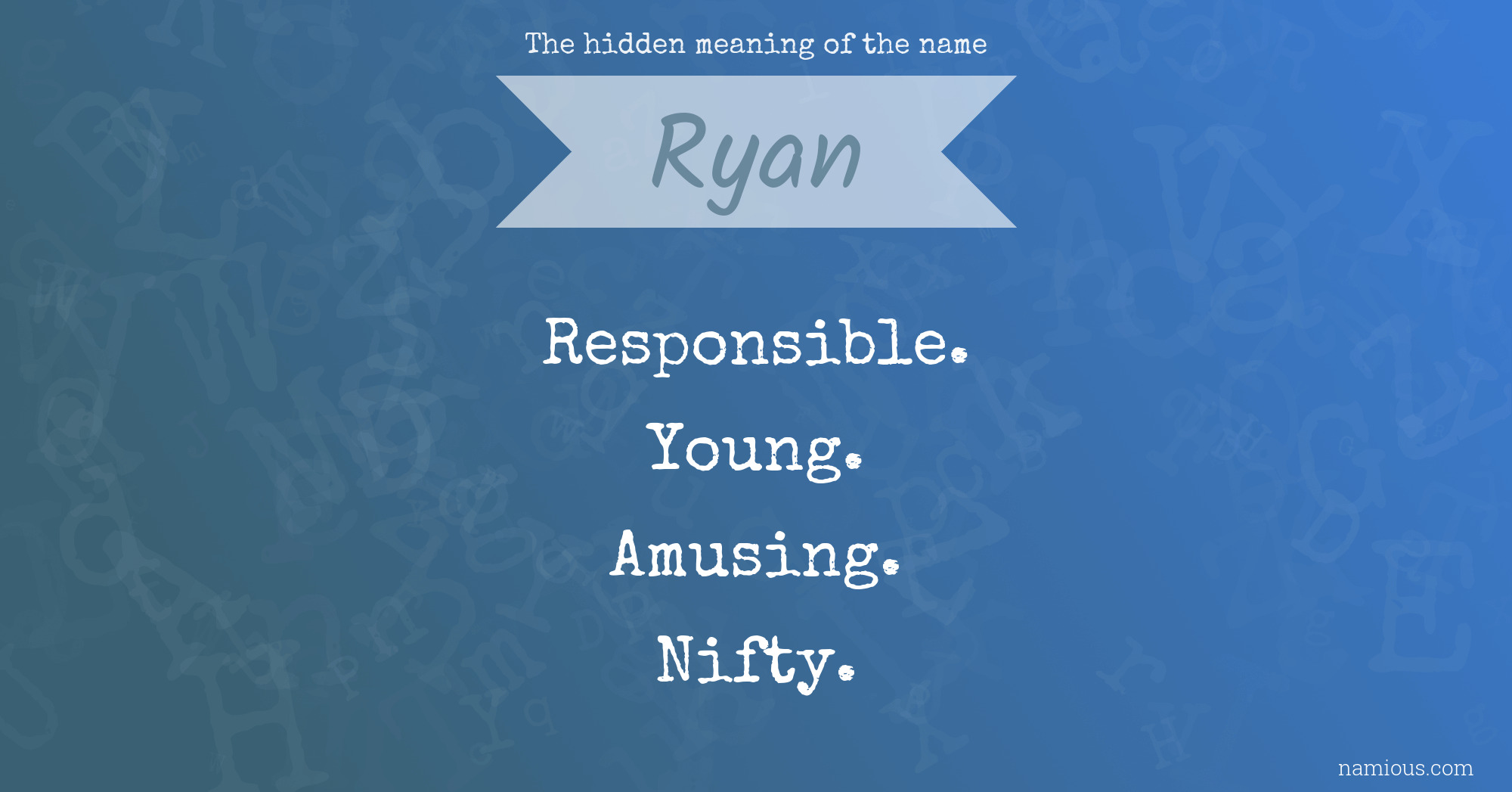 The hidden meaning of the name Ryan