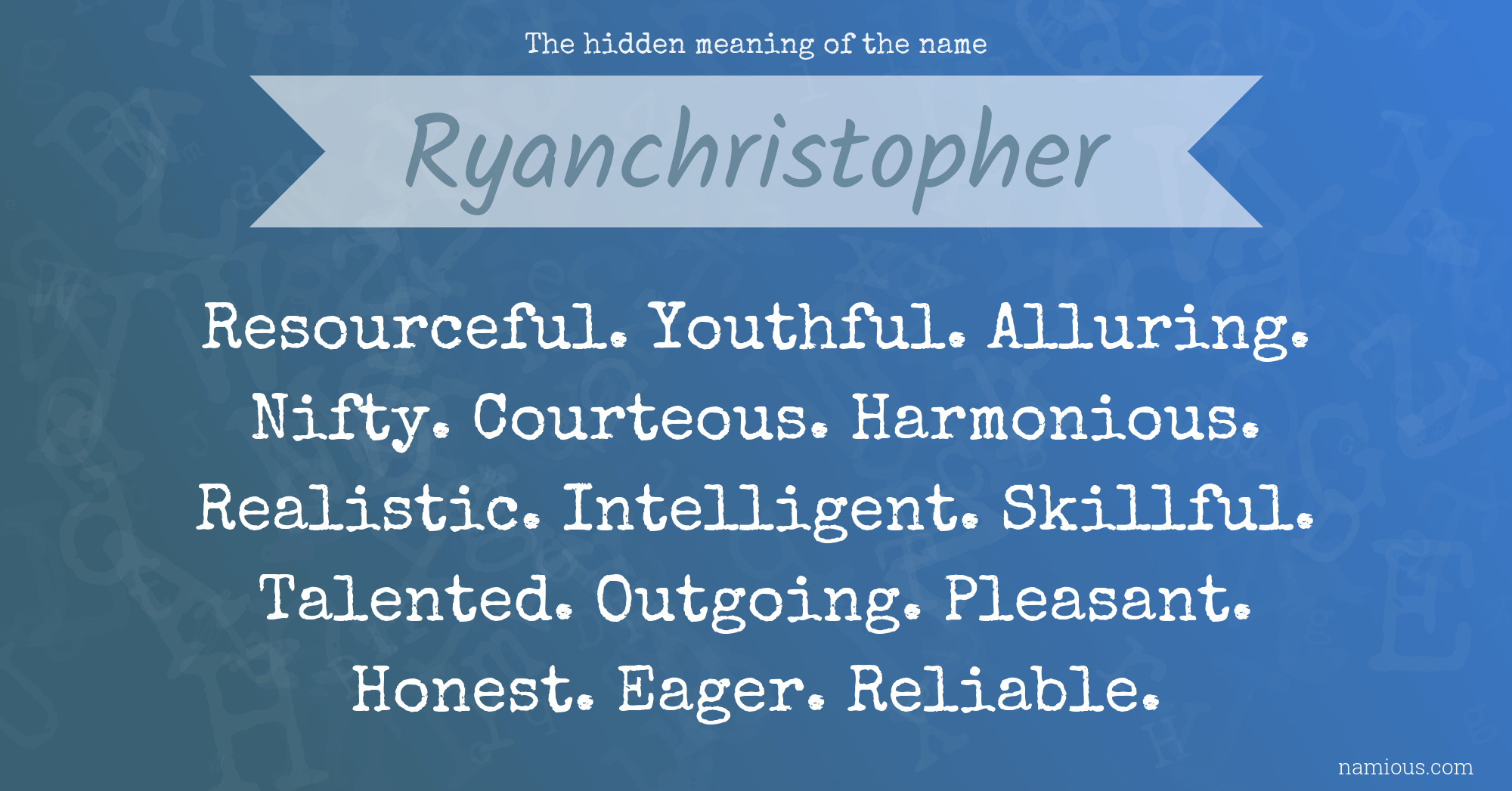The hidden meaning of the name Ryanchristopher