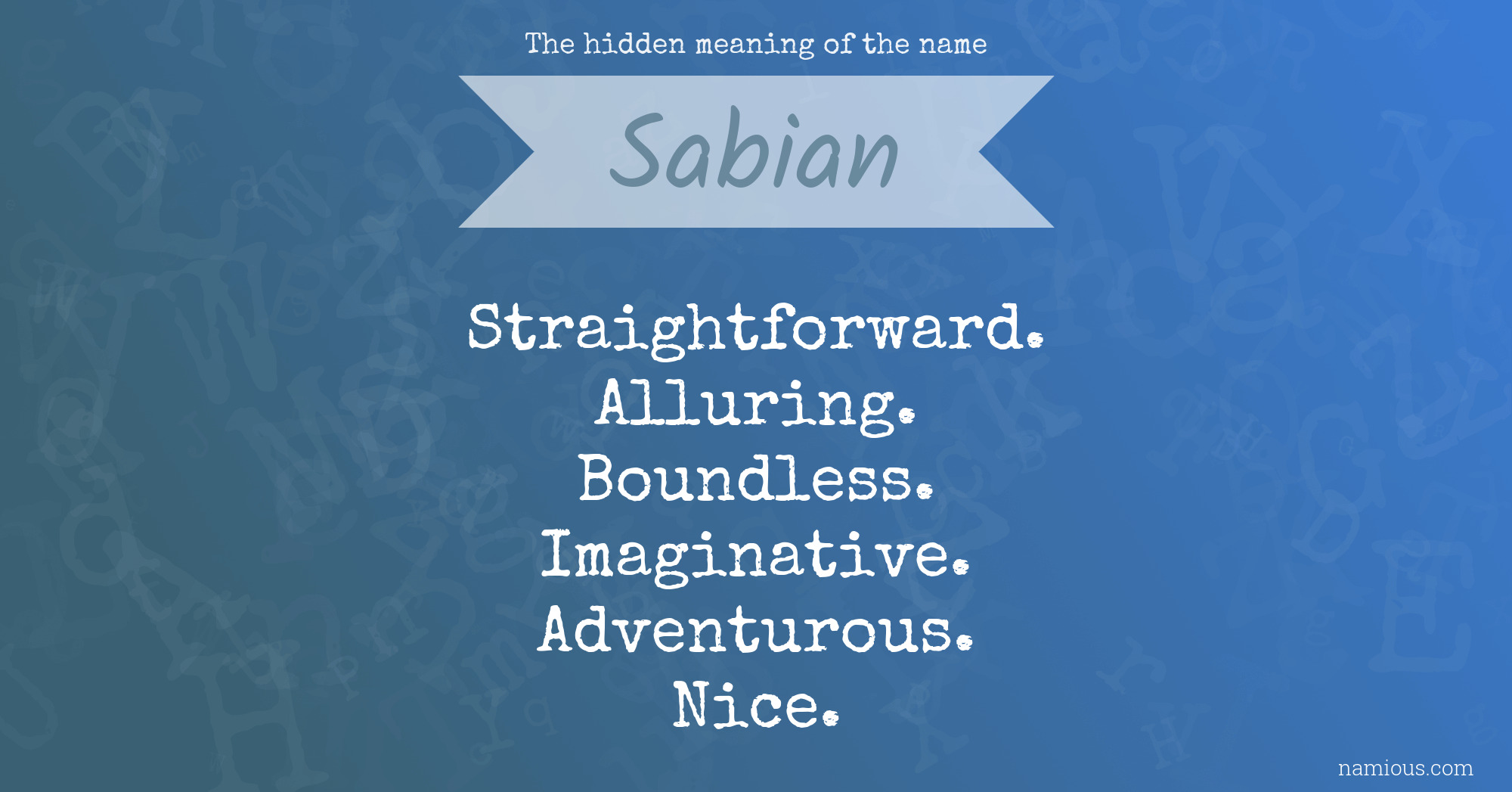 The hidden meaning of the name Sabian