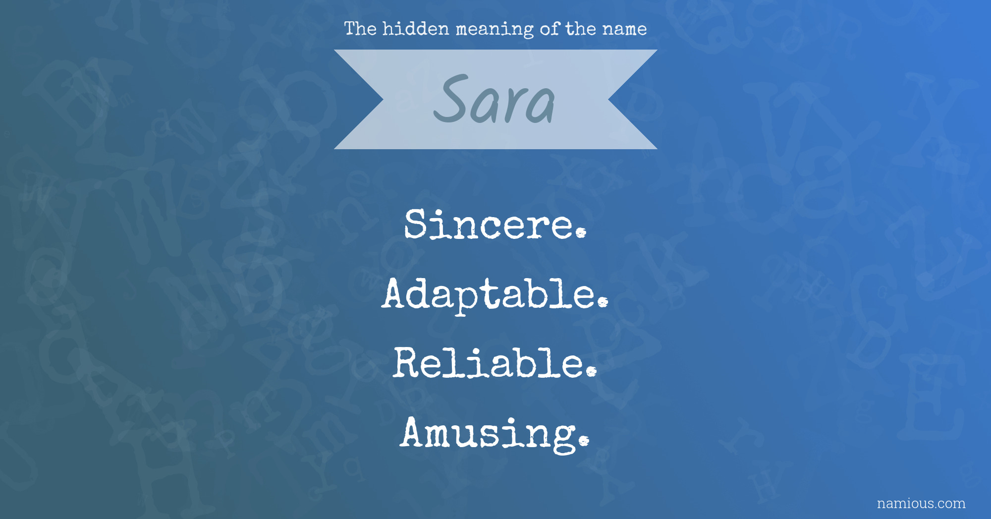 The hidden meaning of the name Sara