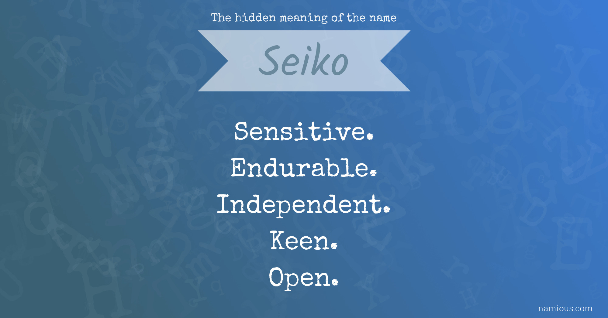 The meaning of the name Seiko | Namious