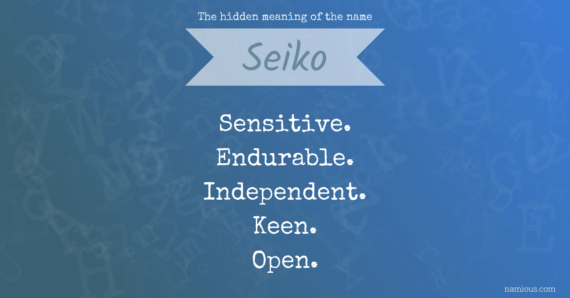 The hidden meaning of the name Seiko