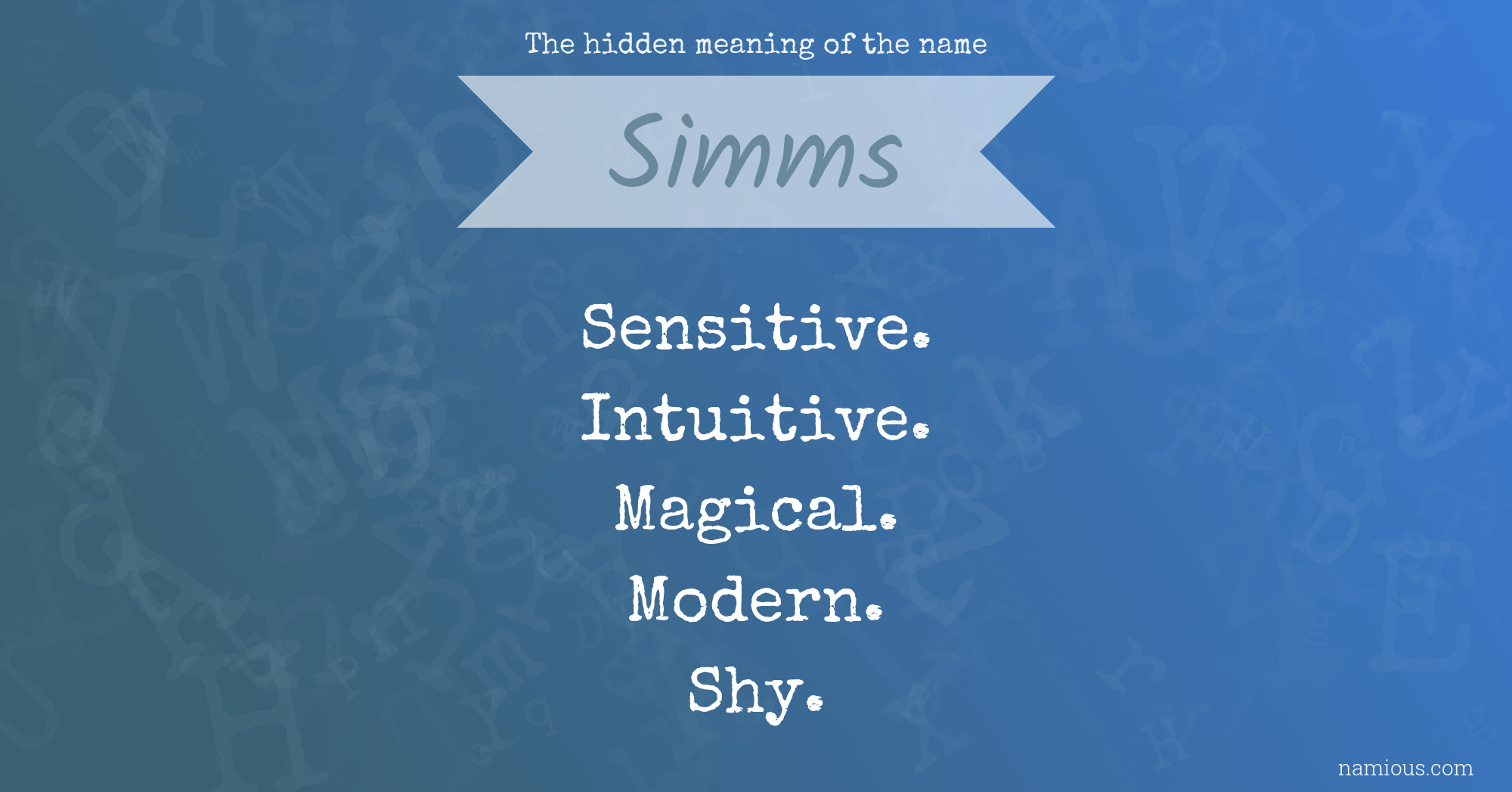 The hidden meaning of the name Simms