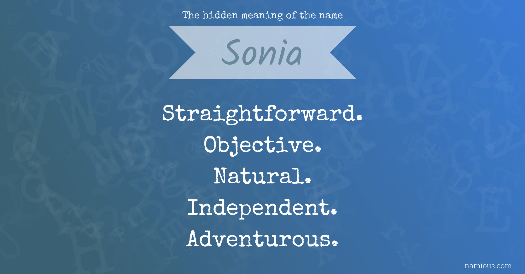 The hidden meaning of the name Sonia