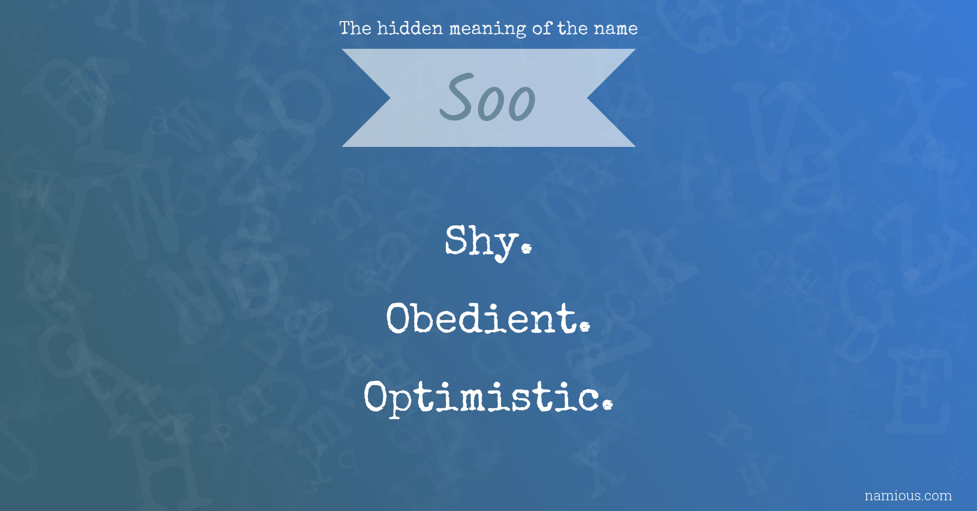 The hidden meaning of the name Soo
