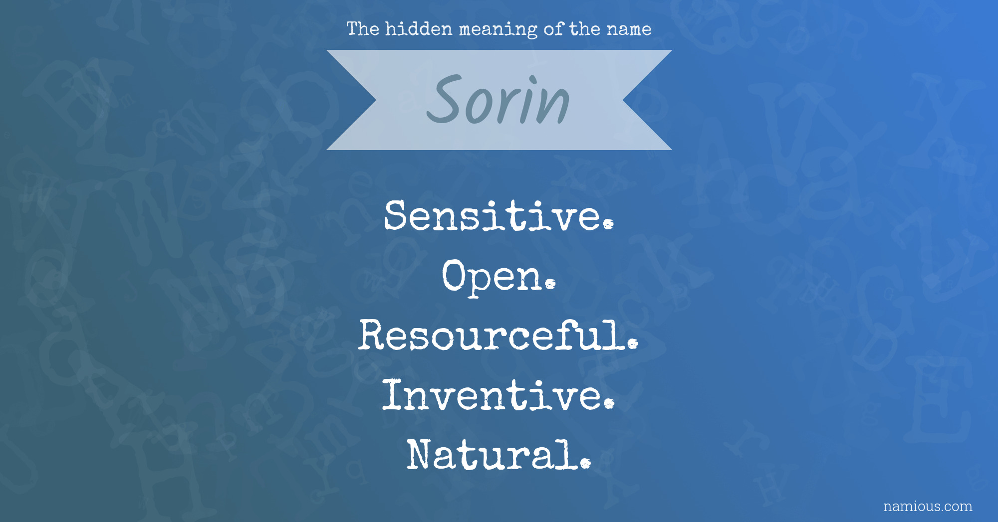 The hidden meaning of the name Sorin