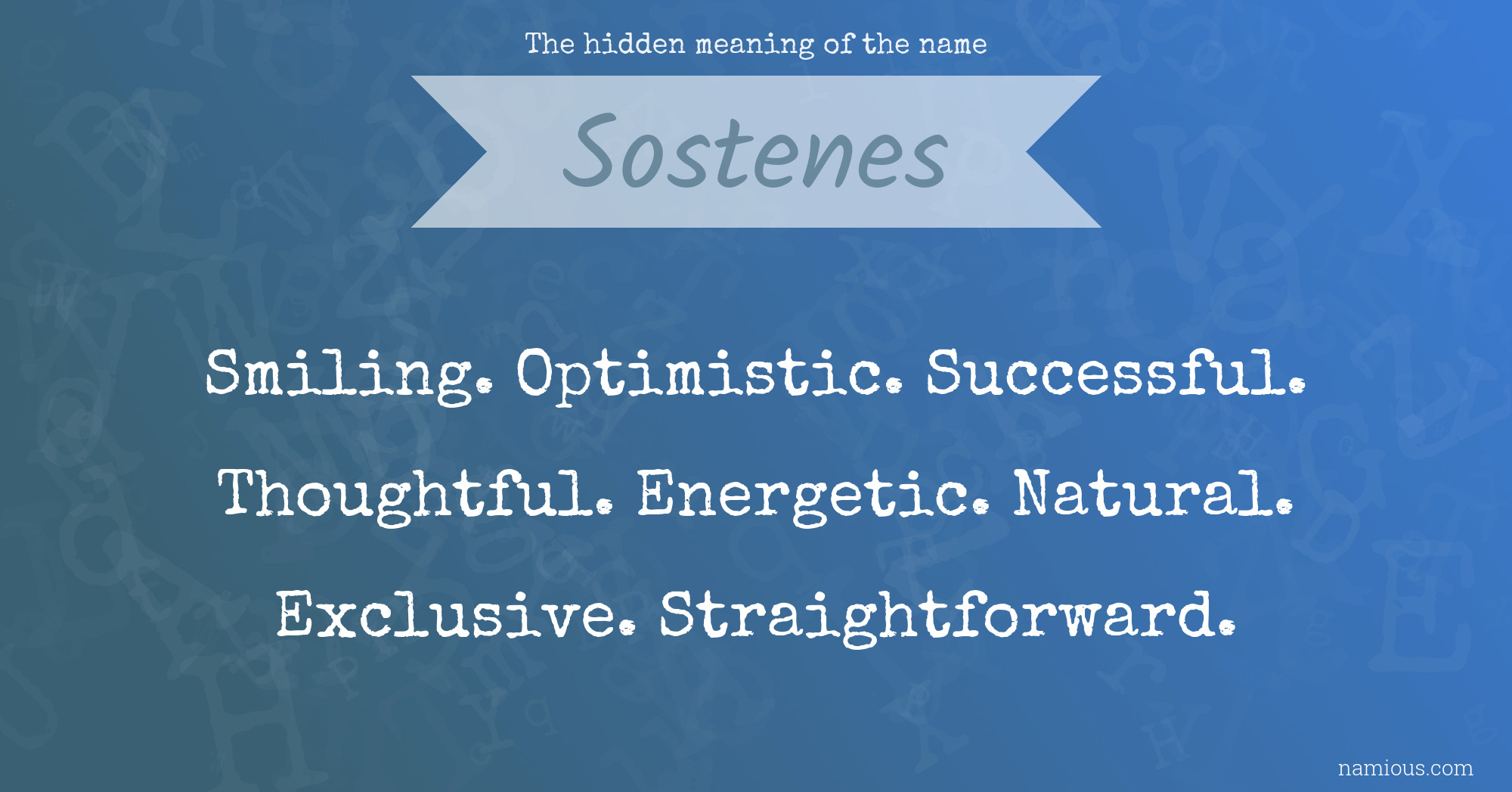 The hidden meaning of the name Sostenes