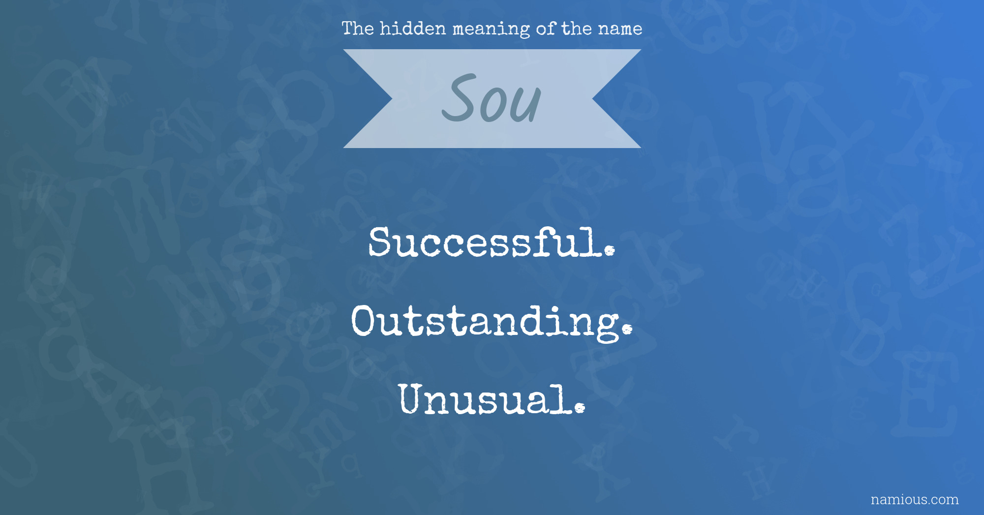 The hidden meaning of the name Sou