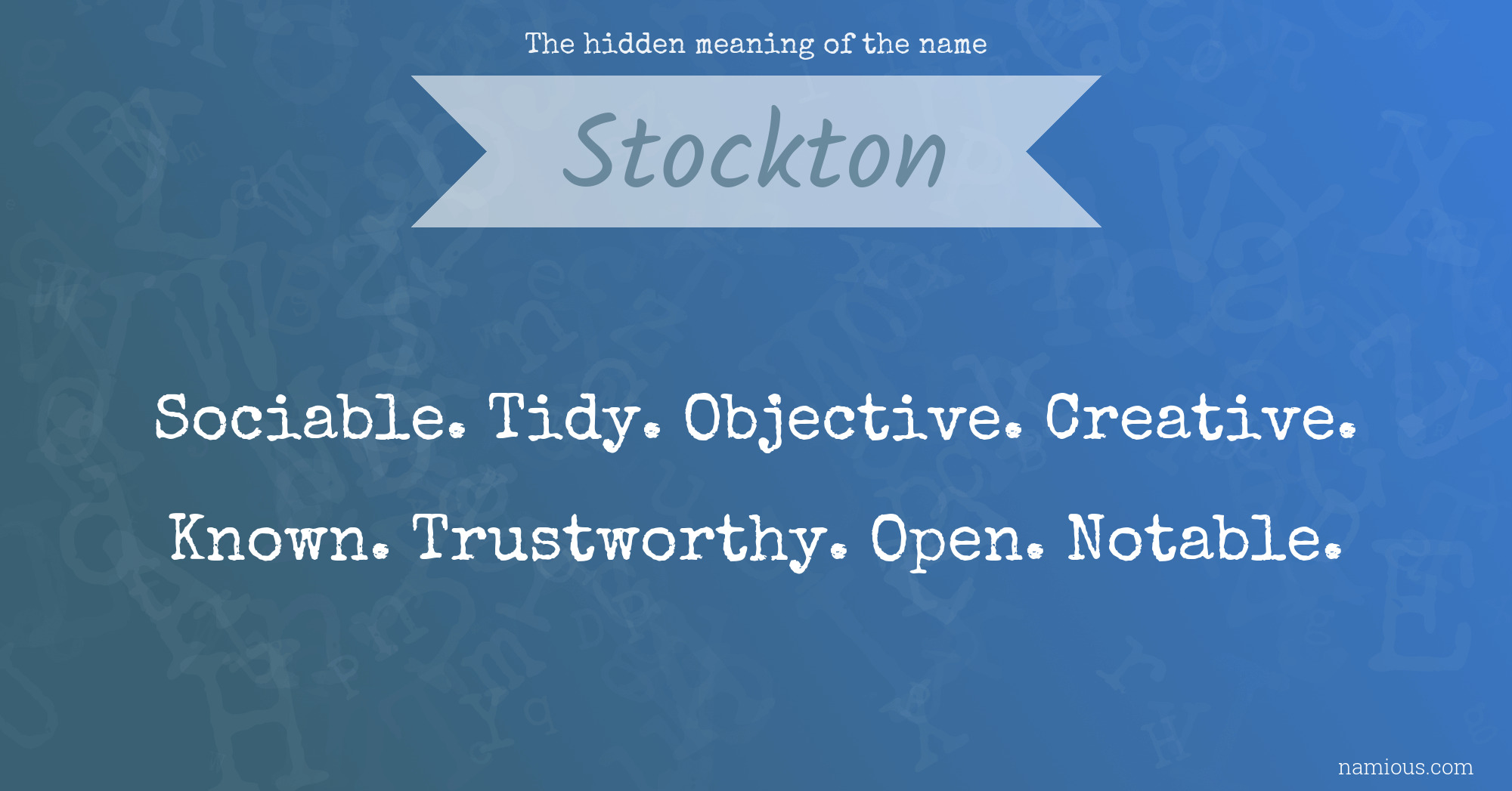 The hidden meaning of the name Stockton