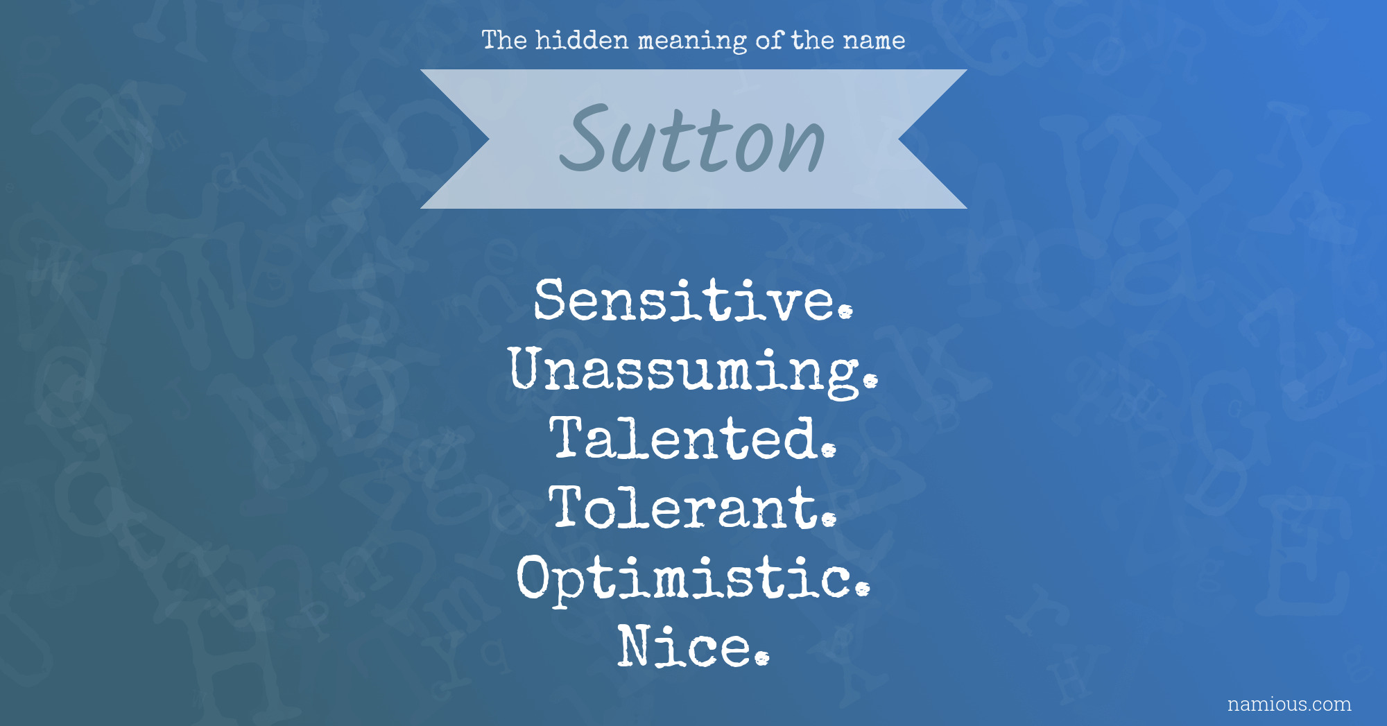 The hidden meaning of the name Sutton