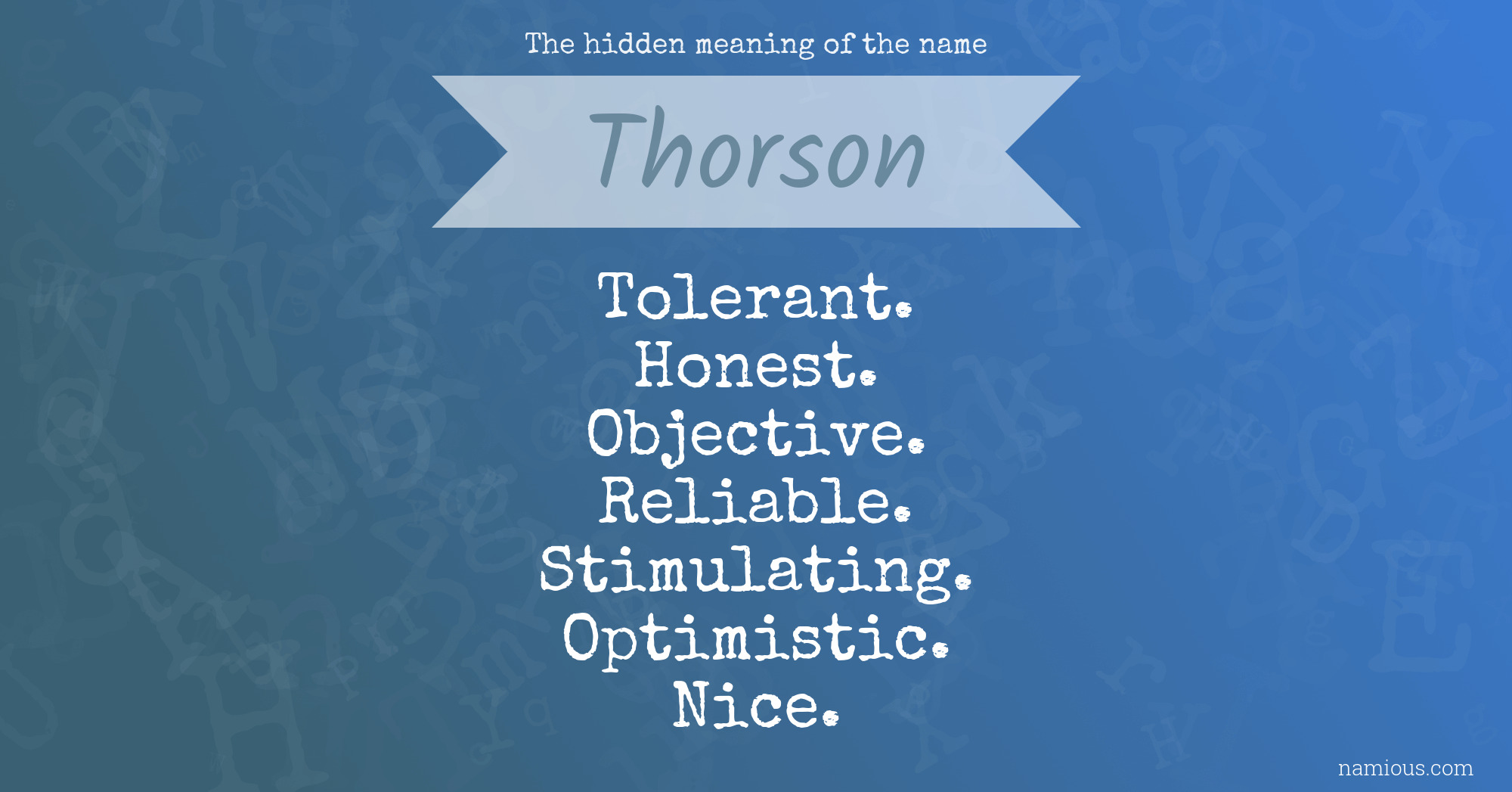 The hidden meaning of the name Thorson
