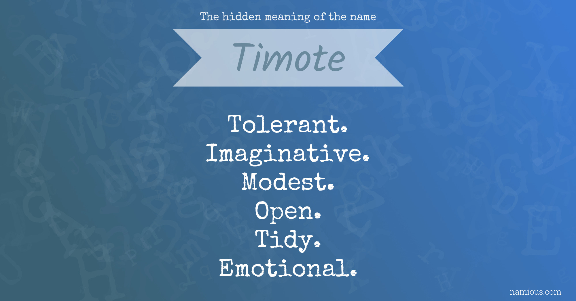 The hidden meaning of the name Timote