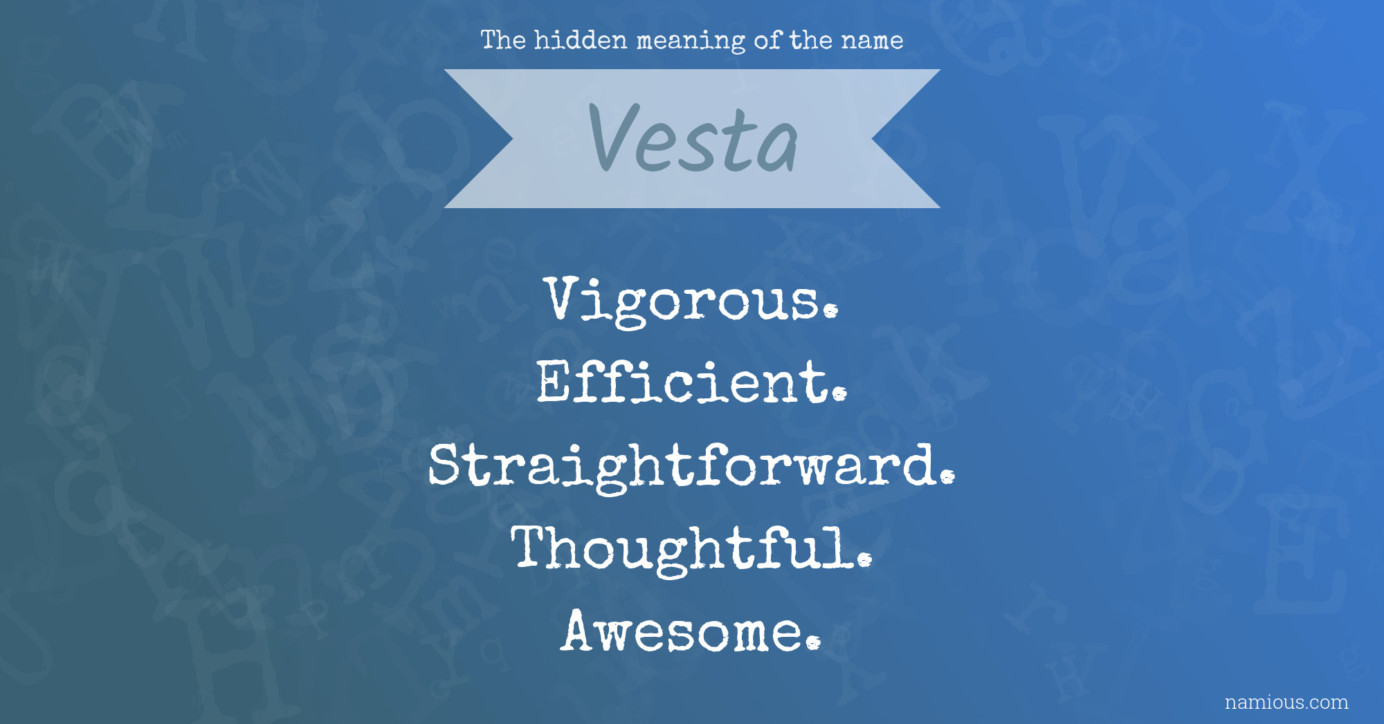 The hidden meaning of the name Vesta