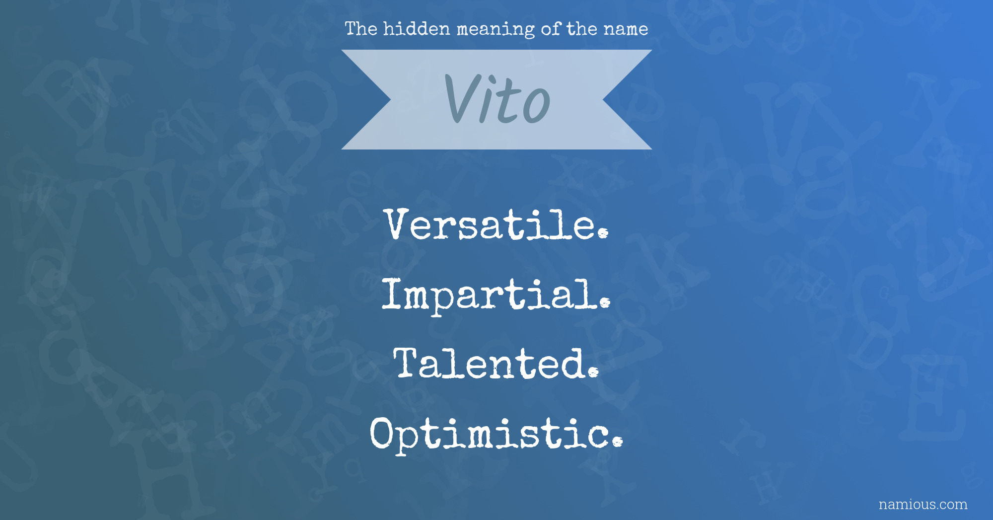The hidden meaning of the name Vito